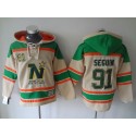 Stars #91 Tyler Seguin Cream Sawyer Hooded Sweatshirt Stitched Jersey