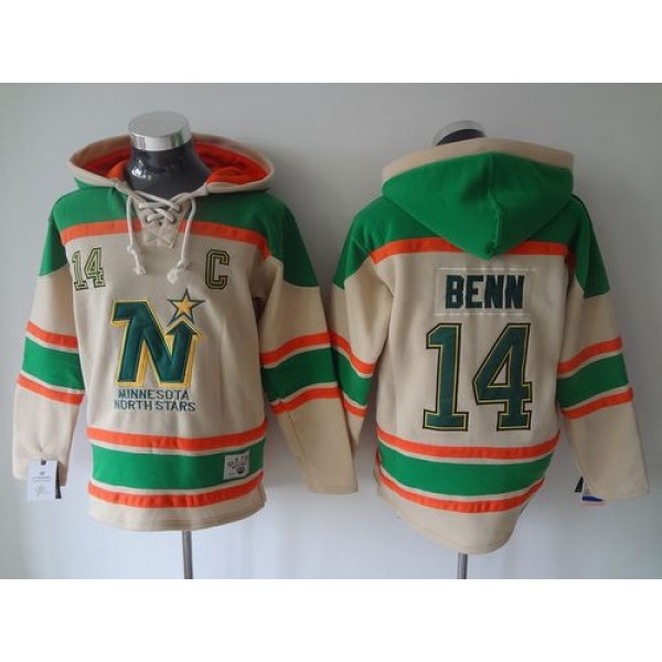 Stars #14 Jamie Benn Cream Sawyer Hooded Sweatshirt Stitched Jersey