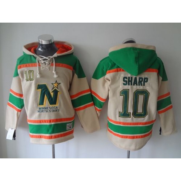 Stars #10 Patrick Sharp Cream Sawyer Hooded Sweatshirt Stitched Jersey