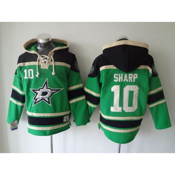 Stars #10 Patrick Sharp Green Sawyer Hooded Sweatshirt Stitched Jersey