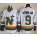 Stars #9 Mike Modano Stitched White CCM Throwback Jersey