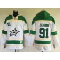 Stars #91 Tyler Seguin White Sawyer Hooded Sweatshirt Stitched Jersey
