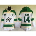 Stars #14 Jamie Benn White Sawyer Hooded Sweatshirt Stitched Jersey