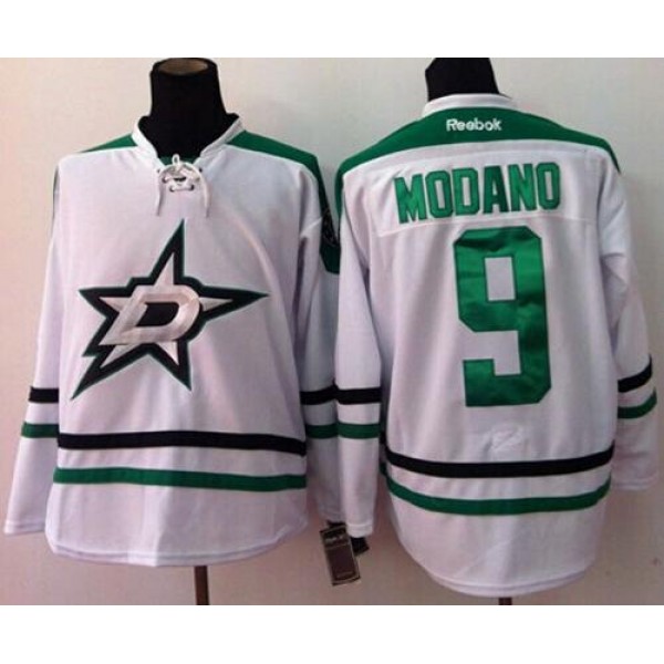 Stars #9 Mike Modano New White Stitched Jersey