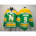 Stars #9 Mike Modano Green Sawyer Hooded Sweatshirt Stitched Jersey
