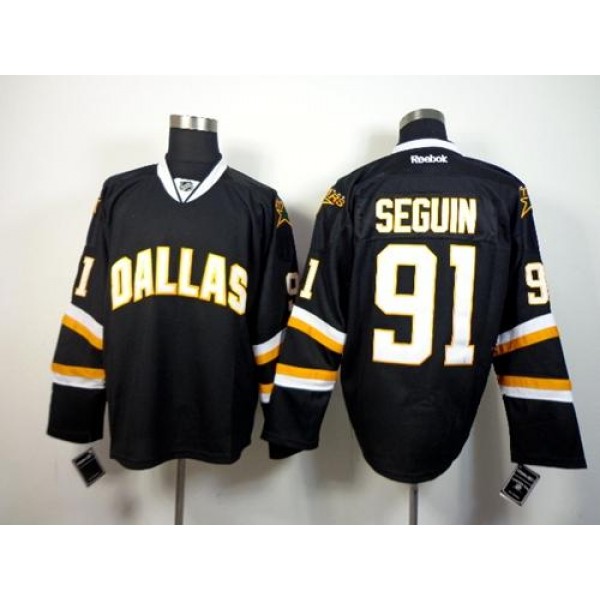 Stars #91 Tyler Seguin Black Stitched Jersey