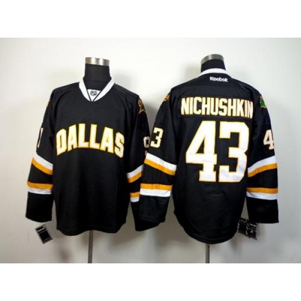 Stars #43 Valeri Nichushkin Black Stitched Jersey