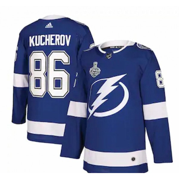 Tampa Bay Lightning #86 Nikita Kucherov Blue Stanley Cup Finals Blue Stitched Adidas Jersey