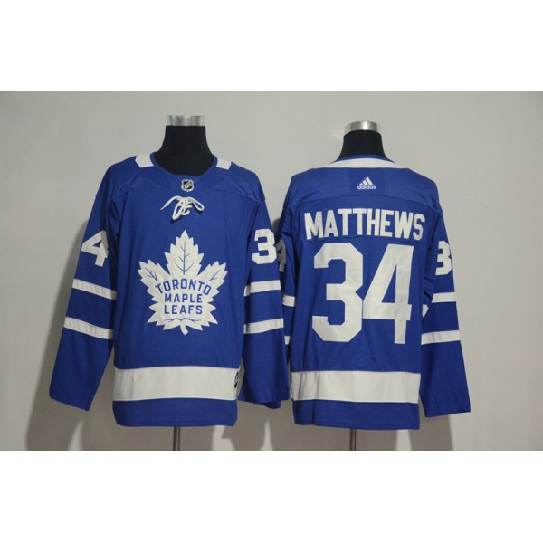 Toronto Maple Leafs #34 Auston Matthews Blue Adidas Stitched Jersey