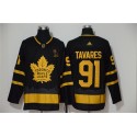 Toronto Maple Leafs #91 John Tavares Black Golden City Edition Stitched Jersey