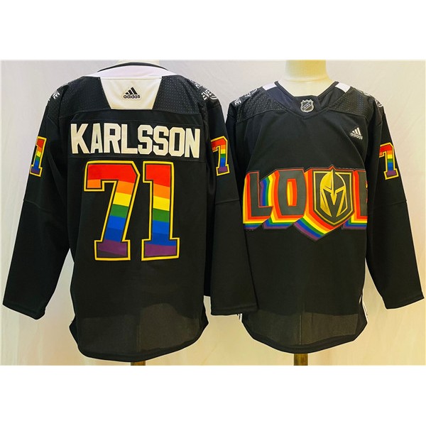 Vegas Golden Knights #71 William Karlsson 2022 Black Pride Night Stitched Jersey