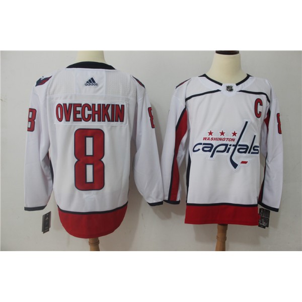 Washington Capitals #8 Alexander Ovechkin White Stitched Adidas Jersey