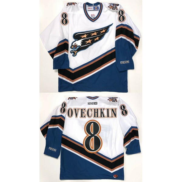 Washington Capitals #8 Alex Ovechkin White Stitched Jersey