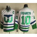 Whalers #10 Ron Francis White CCM Throwback Stitched Jersey