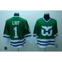 Whalers #1 Mike Liut Stitched CCM Throwback Green Jersey