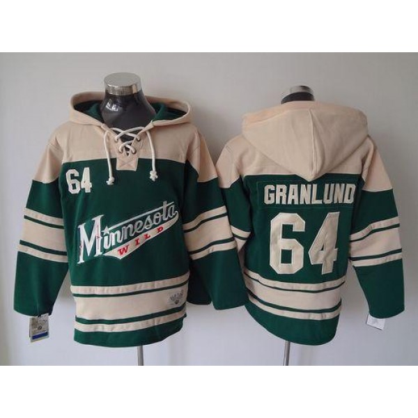 Wild #64 Mikael Granlund Green Sawyer Hooded Sweatshirt Stitched Jersey
