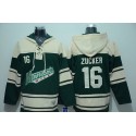 Wild #16 Jason Zucker Green Sawyer Hooded Sweatshirt Stitched Jersey