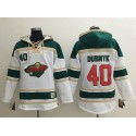Wild #40 Devan Dubnyk White Sawyer Hooded Sweatshirt Stitched Jersey