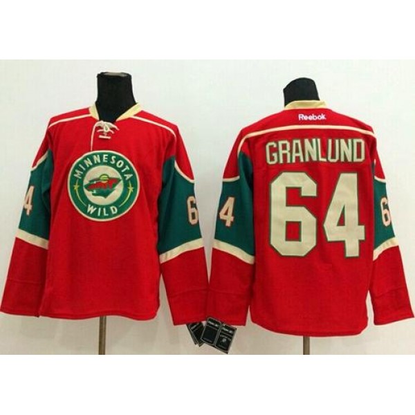 Wild #64 Mikael Granlund Red Stitched Jersey