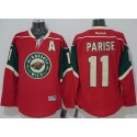 Wild #11 Zach Parise Red Stitched Jersey
