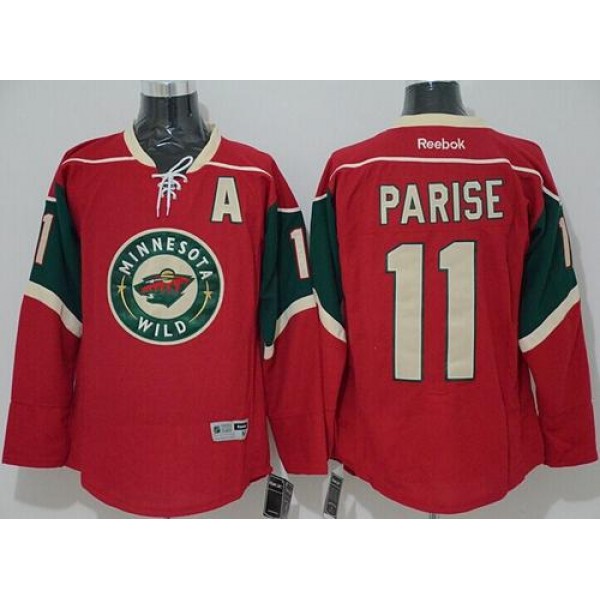 Wild #11 Zach Parise Red Stitched Jersey