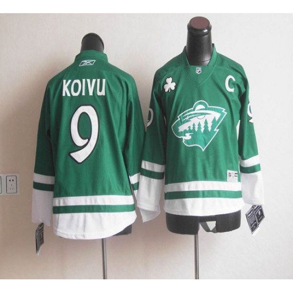 Wild St Patty's Day #9 Mikko Koivu Green Stitched Jersey