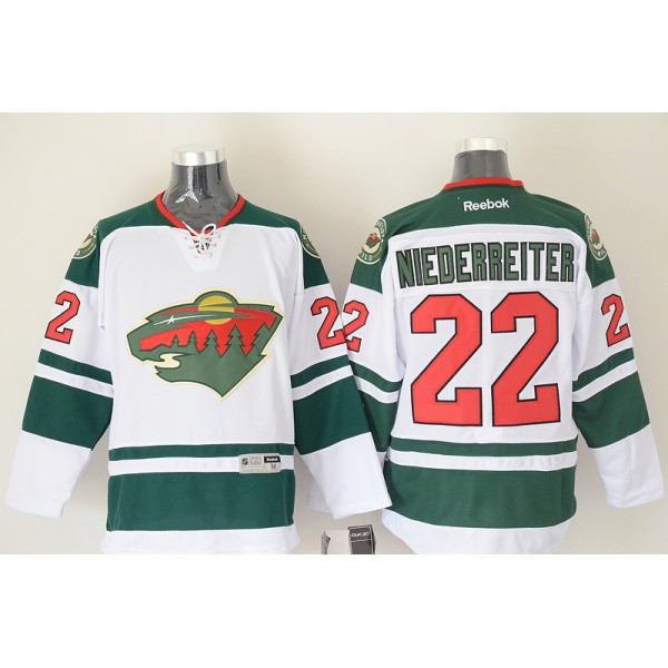 Wild #22 Nino Niederreiter White Stitched Jersey