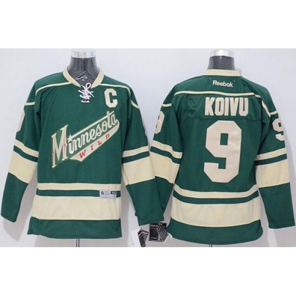 Wild #9 Mikko Koivu Stitched Green Jersey