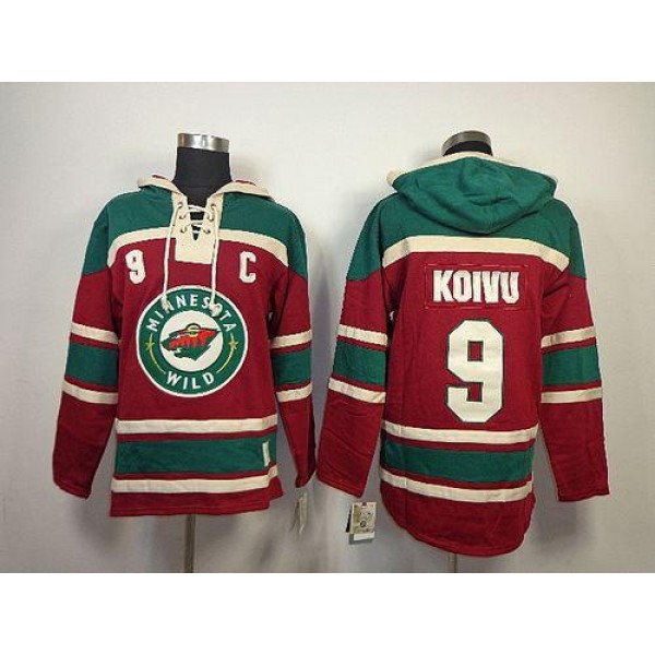 Wild #9 Mikko Koivu Red Sawyer Hooded Sweatshirt Stitched Jersey