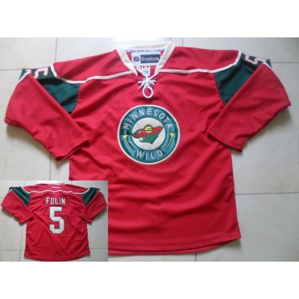 Wild #5 Christian Folin Red Stitched Jersey