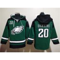 Philadelphia Eagles #20 Brian Dawkins Green Lace-Up Pullover Hoodie