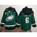 Philadelphia Eagles #6 DeVonta Smith Green Lace-Up Pullover Hoodie
