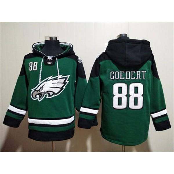 Philadelphia Eagles #88 Dallas Goedert Green Lace-Up Pullover Hoodie