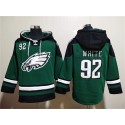 Philadelphia Eagles #92 Reggie White Green Lace-Up Pullover Hoodie