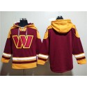 Washington Commanders Blank Burgundy Lace-Up Pullover Hoodie