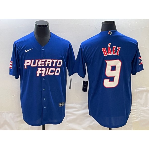 Puerto Rico #9 Javier Báez 2023 Royal World Classic Stitched Jersey