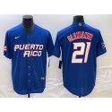 Puerto Rico #21 Roberto Clemente 2023 Royal World Classic Stitched Jersey