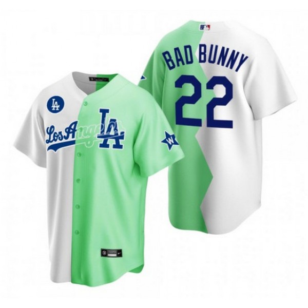 Los Angeles Dodgers Customized 2022 All-Star White Green Split Cool Base Stitched Jersey