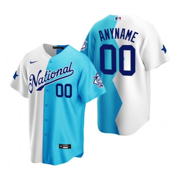 National League Customized 2022 All-Star White Teal Split Cool Base Stitched Jersey