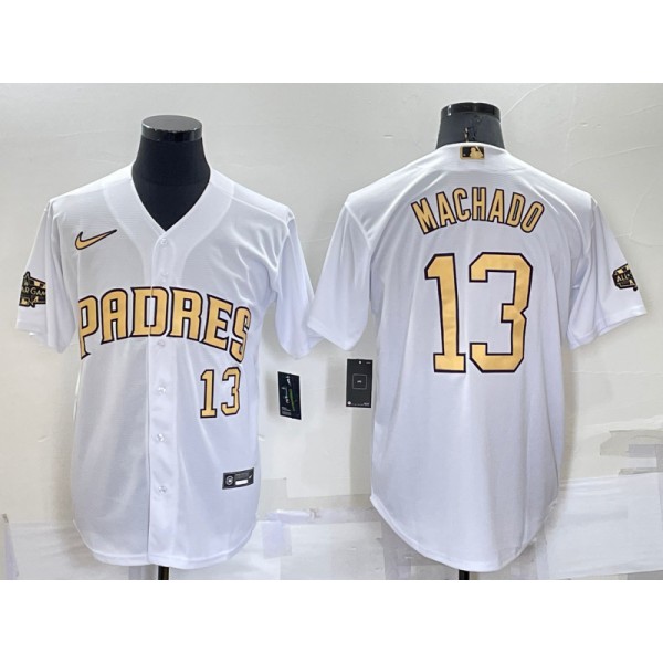 San Diego Padres #13 Manny Machado 2022 All-Star White Cool Base Stitched Jersey