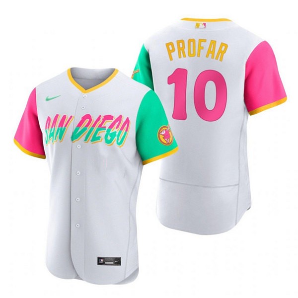 San Diego Padres #10 Jurickson Profar 2022 White City Connect Flex Base Stitched Jersey