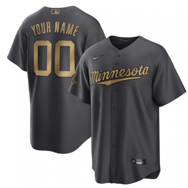 Minnesota Twins Active Player Custom 2022 All-Star Charcoal Cool Base Stitched Jersey