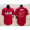 USA #27 Mike Trout 2023 Red World Classic Stitched Jersey