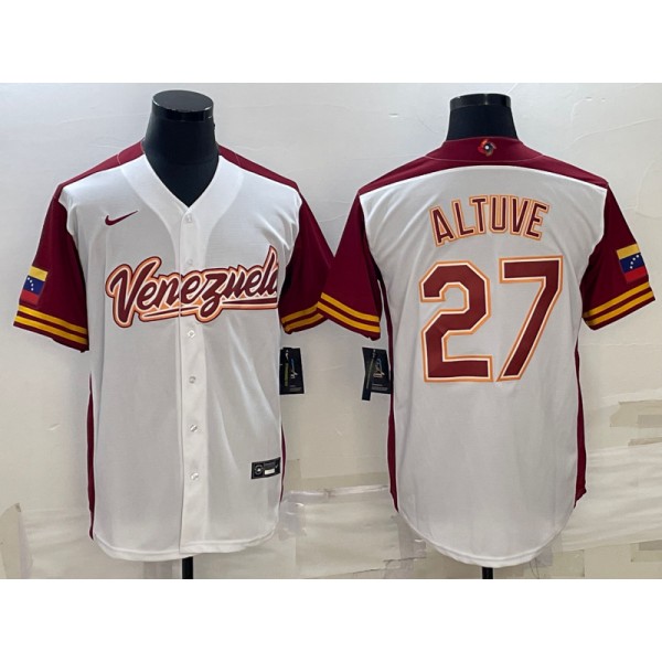 Venezuela #27 José Altuve 2023 White World Classic Stitched Jersey