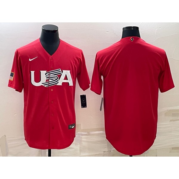 USA Blank 2023 Red World Classic Stitched Jersey