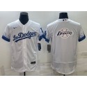 Los Angeles Dodgers White Team Big Logo Flex Base Stitched Jersey