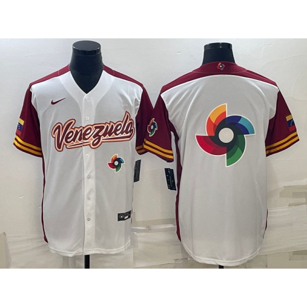 Venezuela 2023 White World Big Logo With Patch Classic Stitched Jersey