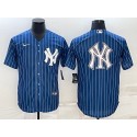New York Yankees Blue Team Big Logo Cool Base Stitched Jersey