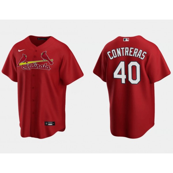 St. Louis Cardinals #40 Willson Contreras Red Cool Base Stitched Jersey