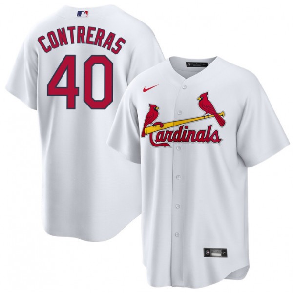 St. Louis Cardinals #40 Willson Contreras White Cool Base Stitched Jersey